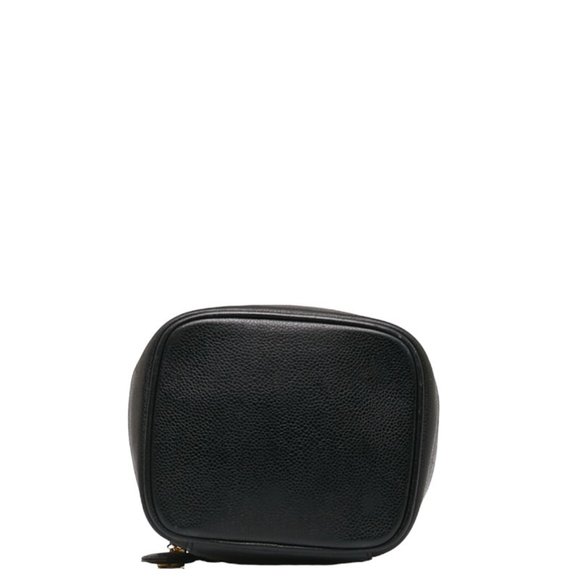 CHANEL Deca Coco Mark Handbag Vanity Bag Black Caviar Skin Women's - Picture 4 of 10